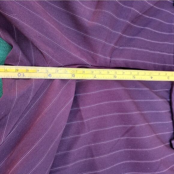 DKNY City 6P Brown Striped Full Length Zipper Pockets Women's Pants - Picture 5 of 7